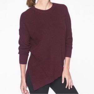 Athleta Rest Day Asymmetrical Purple/plum Knit Sweater